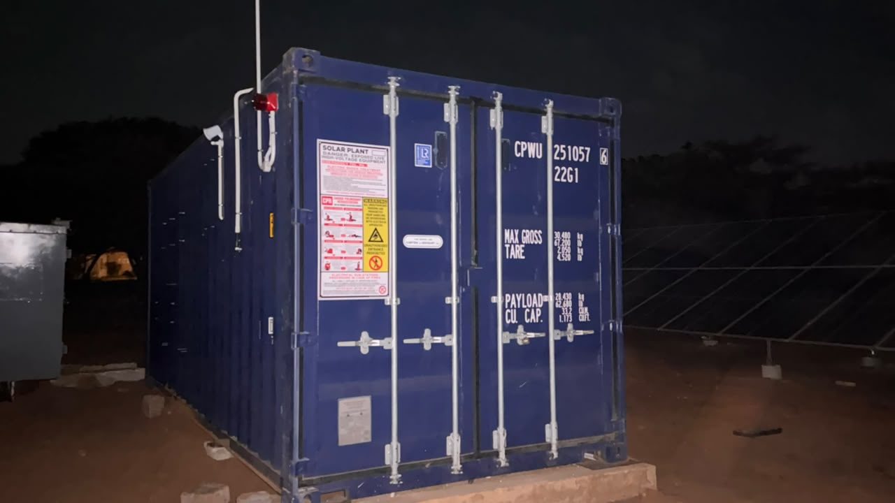 Containerised storage adjacent to the array