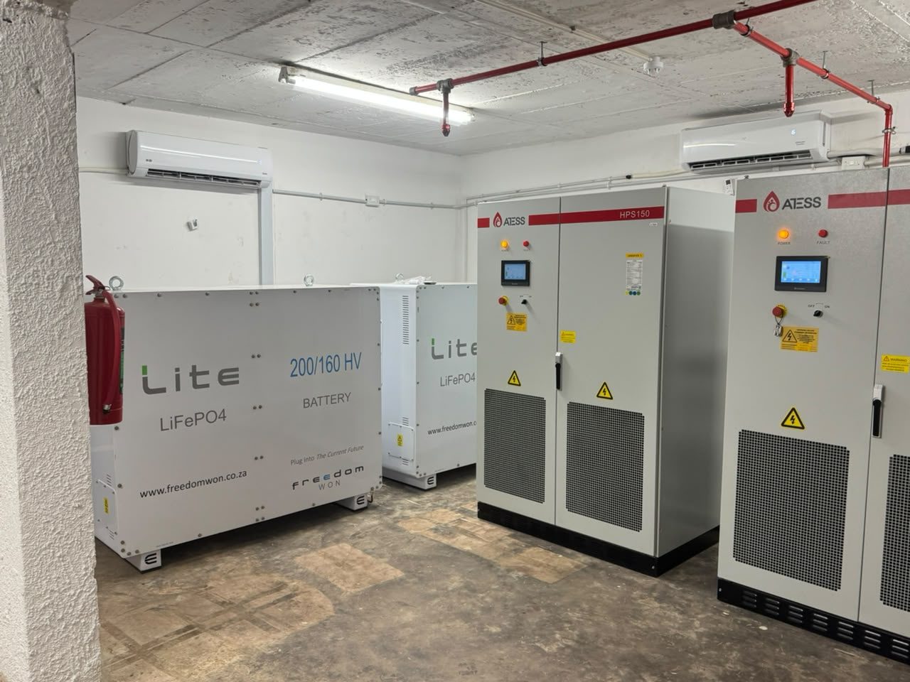 High-voltage battery bank and inverter stack